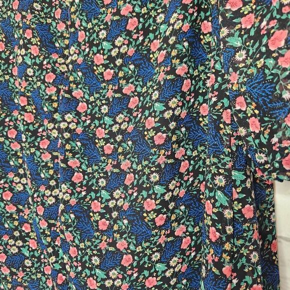 Nasty Gal V-Neck Long-Sleeve Floral Print Mini Dress Multi-Color Size 0 NWT - Picture 10 of 13